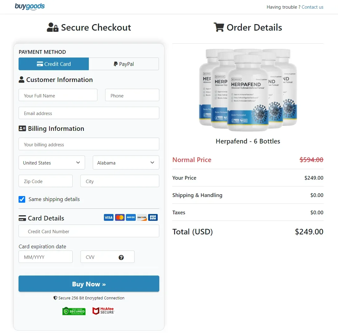 buy Herpafend website
